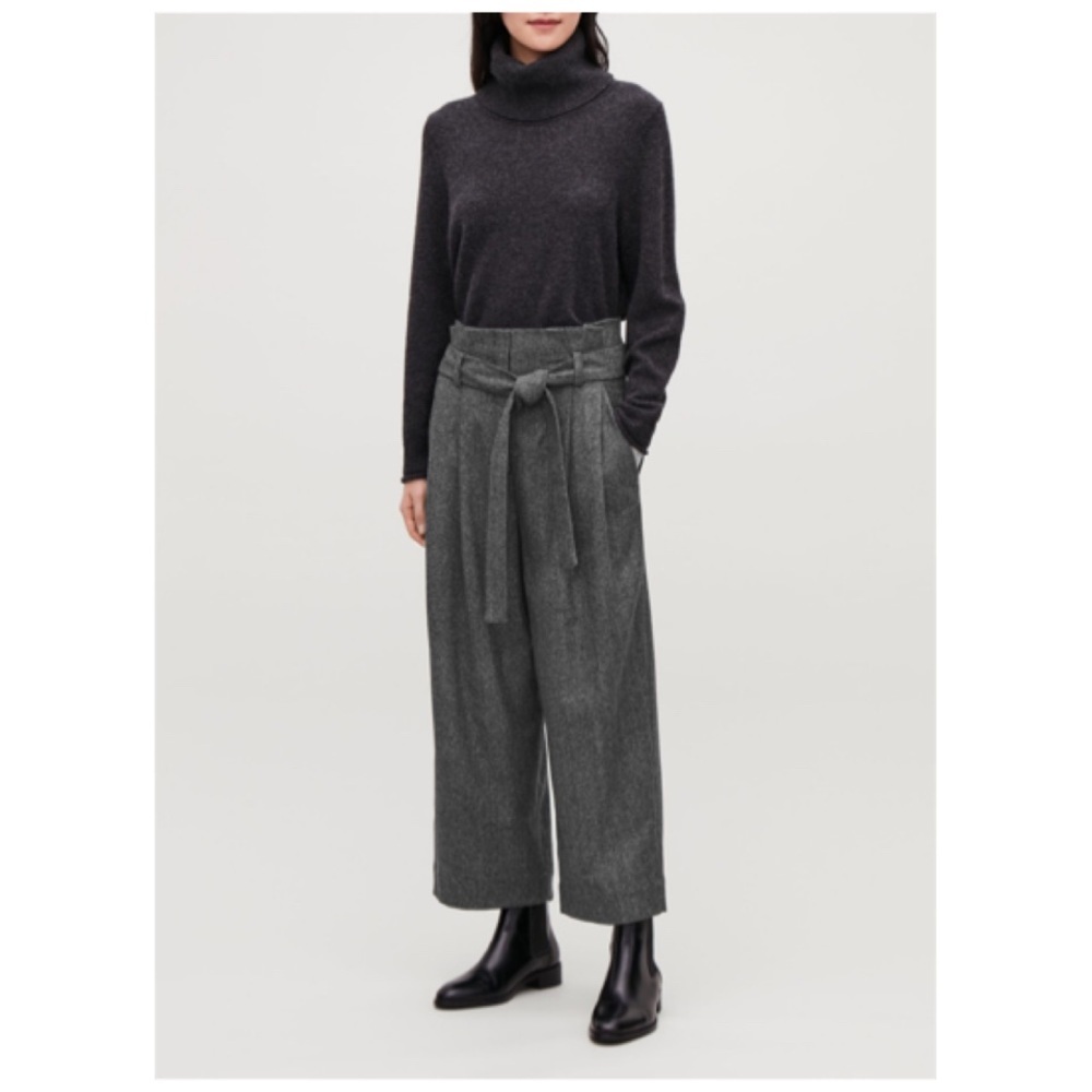 COS high rise herringbone wool pants size 2